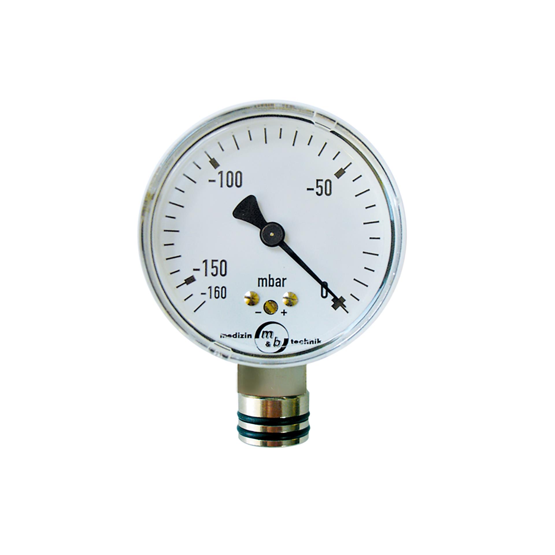 Manometer von 0 bis 160 mbar, mit 15 mm Adapter
