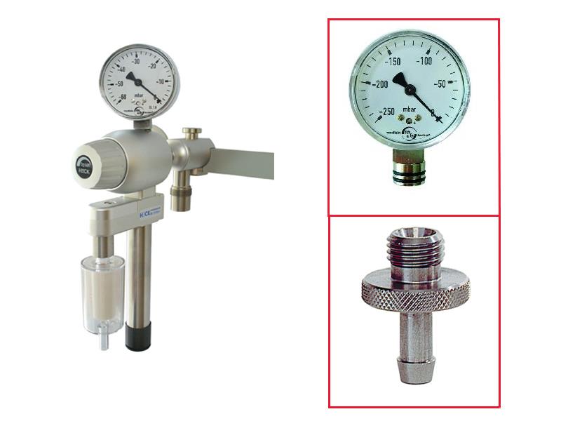 Dauerdrainageinjektor mit Manometer und SA EN ISO
