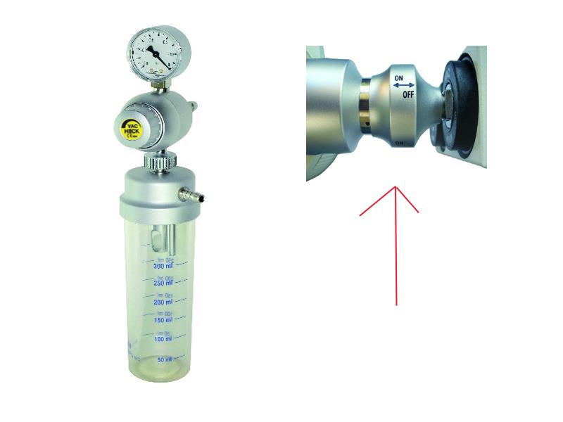 Vakuumregler mit Vorlageflasche & On-Off Schalter