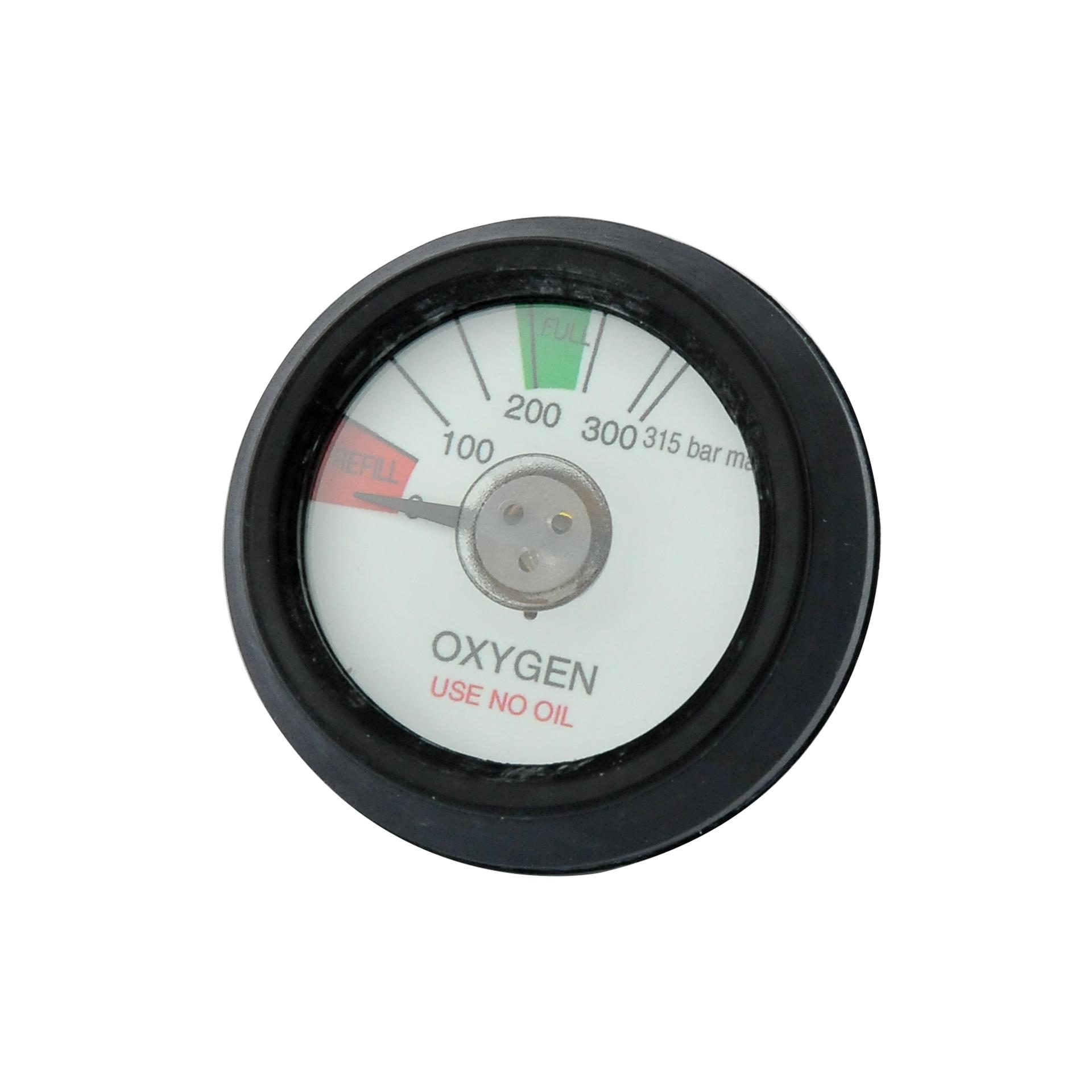 Manometer für Sauerstoff Druckminderer "liegend"